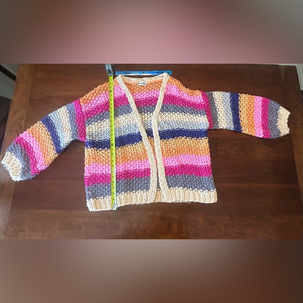 Katydid Colorful Striped Cardigan Sweater